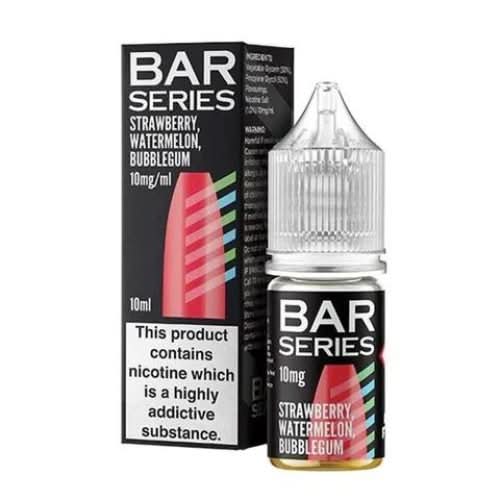 Bar Series Nic Salt 10ml E-Liquid - Pack of 10 -Strawberry Watermelon Bubblegum