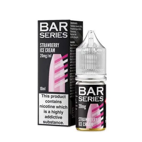 Bar Series Nic Salt 10ml E-Liquid - Pack of 10 - Eliquid Base-Strawberry Ice Cream