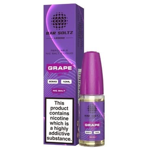 Bar Soltz 10ml Nic Salt E Liquid, Pack 0f 5,  Grape