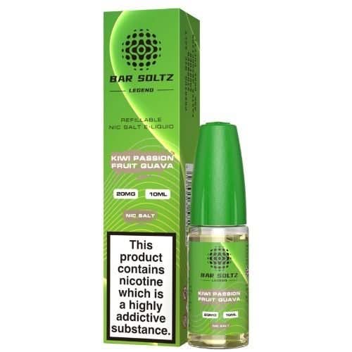 Bar Soltz 10ml Nic Salt E Liquid, Pack 0f 5,  Kiwi Passion Fruit Guava