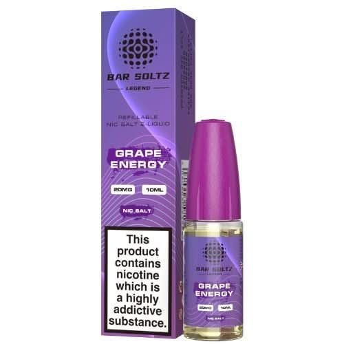 Bar Soltz 10ml Nic Salt E Liquid, Pack 0f 5,  Grape Energy