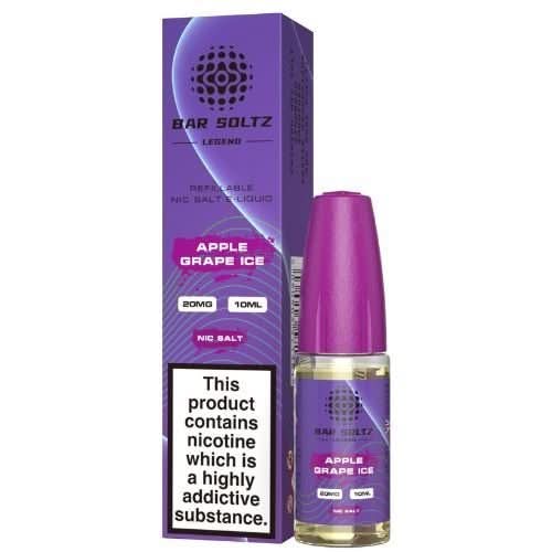 Bar Soltz 10ml Nic Salt E Liquid, Pack 0f 5,  Apple Grape Ice