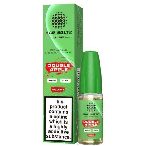 Bar Soltz 10ml Nic Salt E Liquid, Pack 0f 5, Double Apple