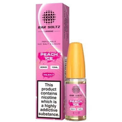 Bar Soltz 10ml Nic Salt E Liquid, Pack 0f 5,  Peach Ice
