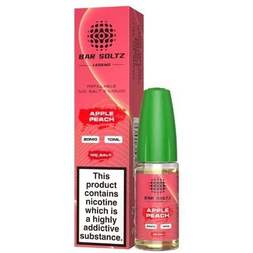 Bar Soltz 10ml Nic Salt E Liquid, Pack 0f 5, Apple Peach