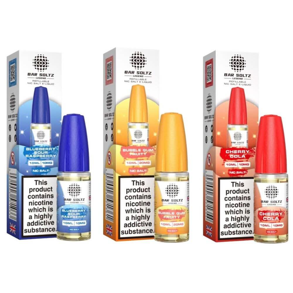Bar Soltz 10ml Nic Salt E Liquid, Pack 0f 5, 