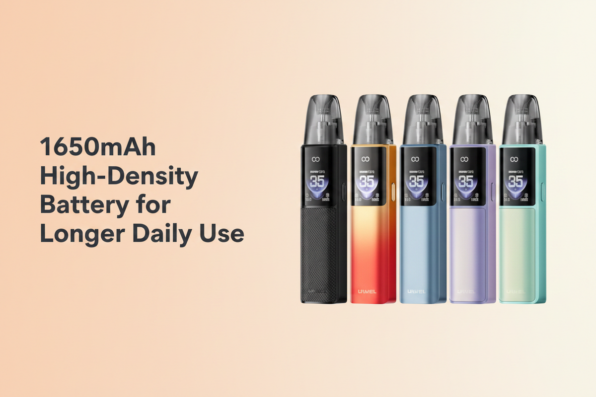 1650mAh High-Density Battery for Longer Daily Use