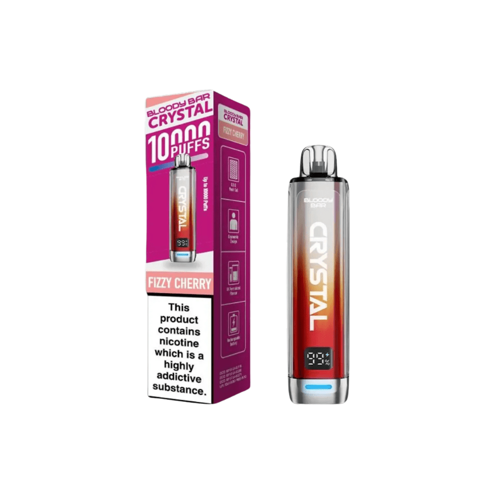Bloody Bar Crystal 10000 Puffs Disposable Vape Kit - Eliquid Base - Fizzy Cherry