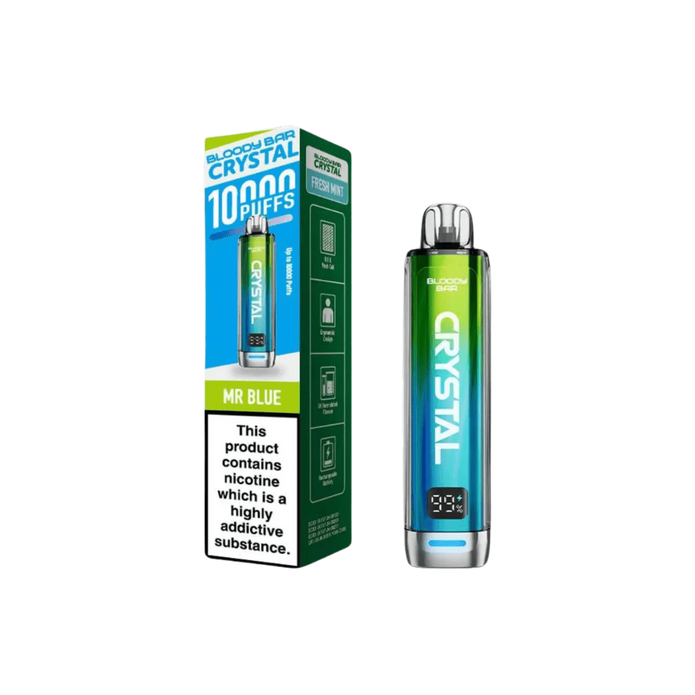 Bloody Bar Crystal 10000 Puffs Disposable Vape Kit - Eliquid Base - Mr Blue