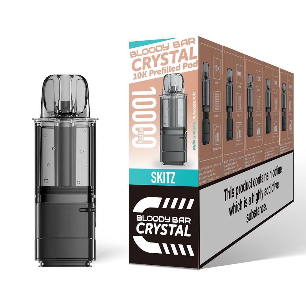 Bloody Bar Crystal 10K Pre - Filled Pods - Eliquid Base - Skitz