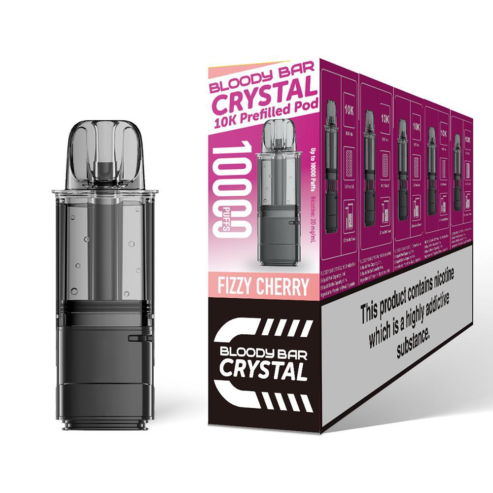 Bloody Bar Crystal 10K Pre - Filled Pods - Eliquid Base - Fizzy Cherry