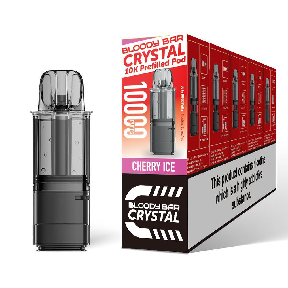 Bloody Bar Crystal 10K Pre - Filled Pods - Eliquid Base - Cherry Ice