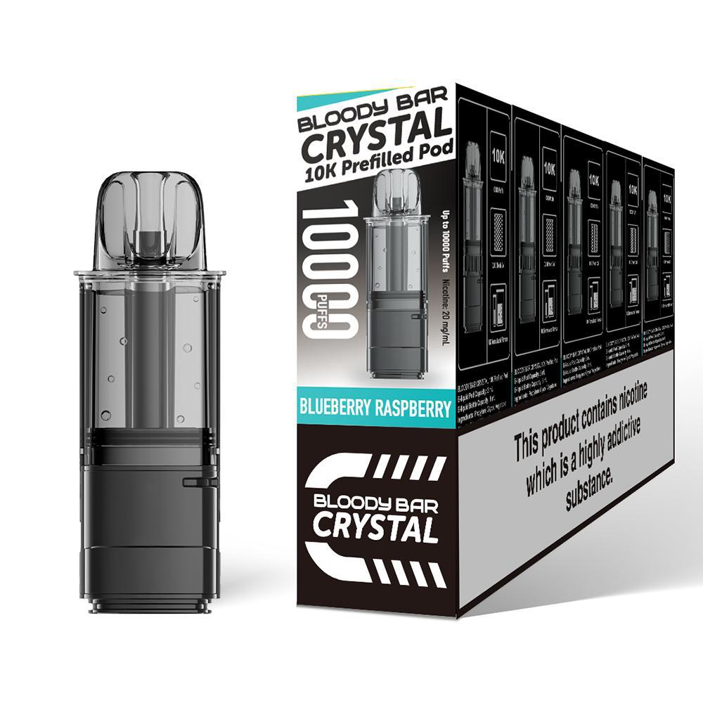 Bloody Bar Crystal 10K Pre - Filled Pods - Eliquid Base - Blueberry Raspberry