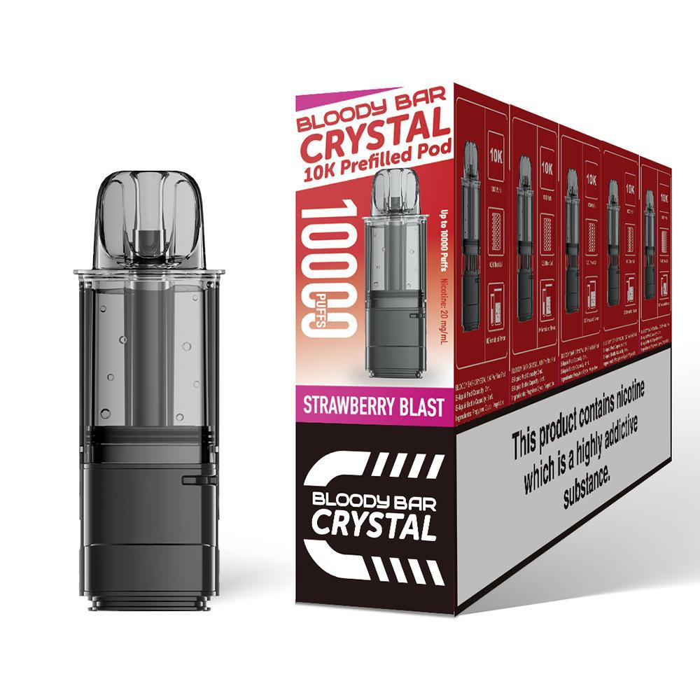 Bloody Bar Crystal 10K Pre - Filled Pods - Eliquid Base - Strawberry Blast