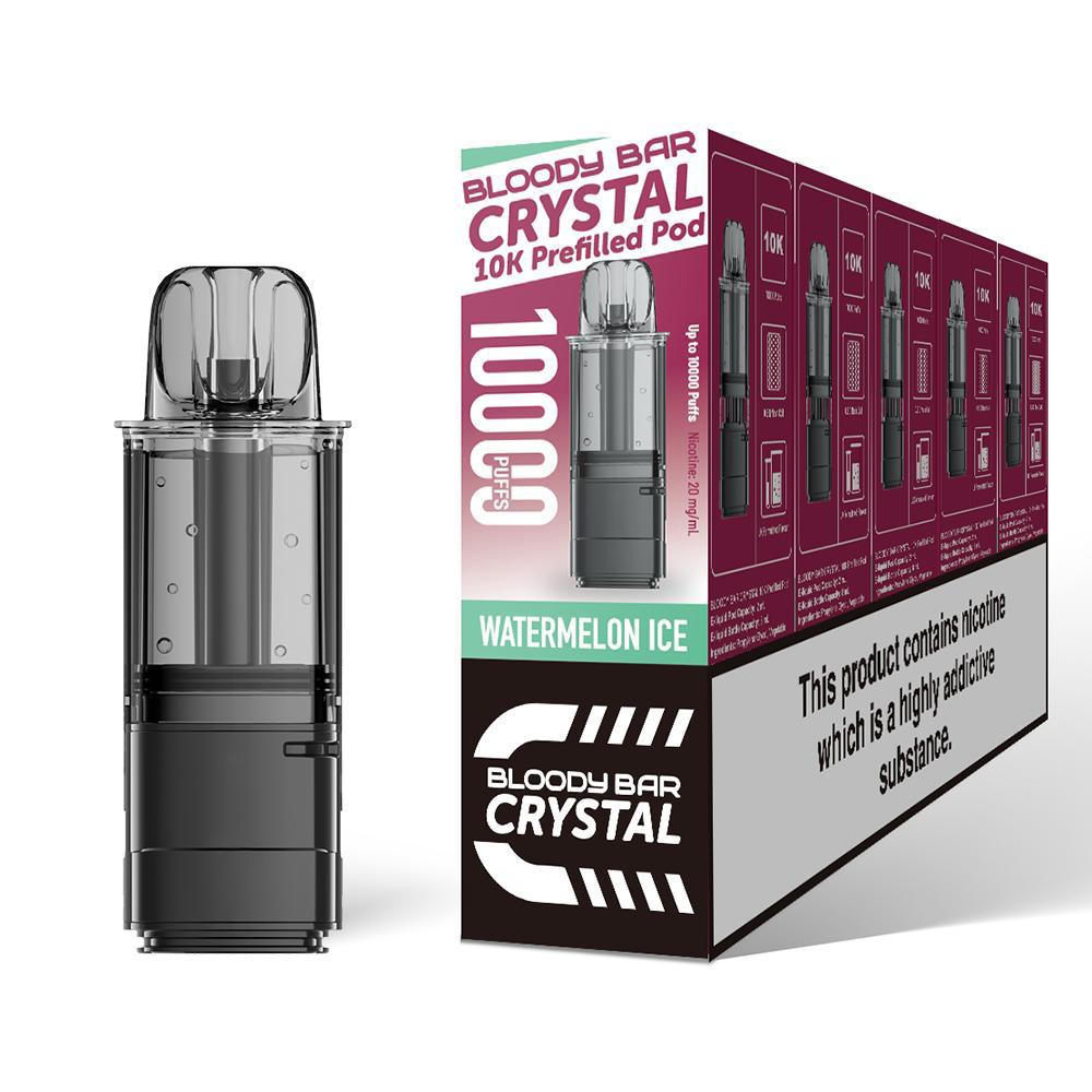 Bloody Bar Crystal 10K Pre - Filled Pods - Eliquid Base - Watermelon Ice