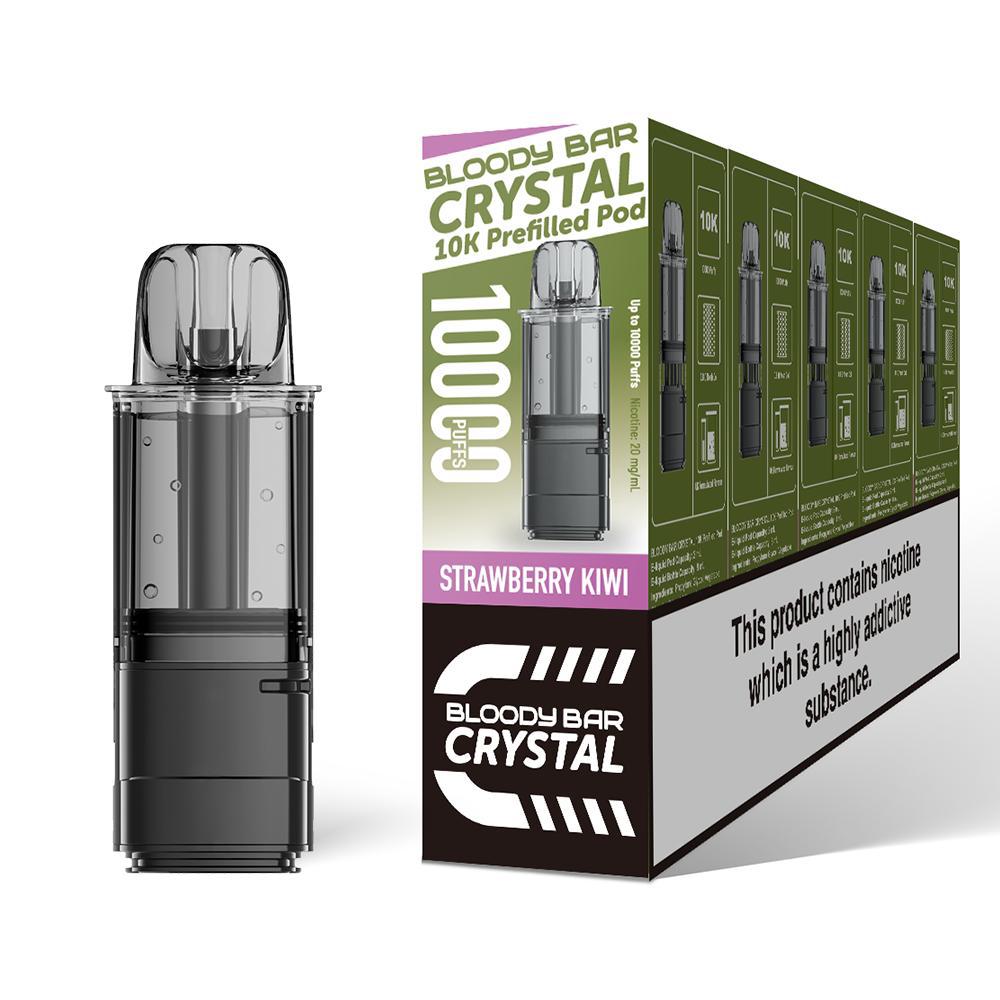 Bloody Bar Crystal 10K Pre - Filled Pods - Eliquid Base - Strawberry Kiwi