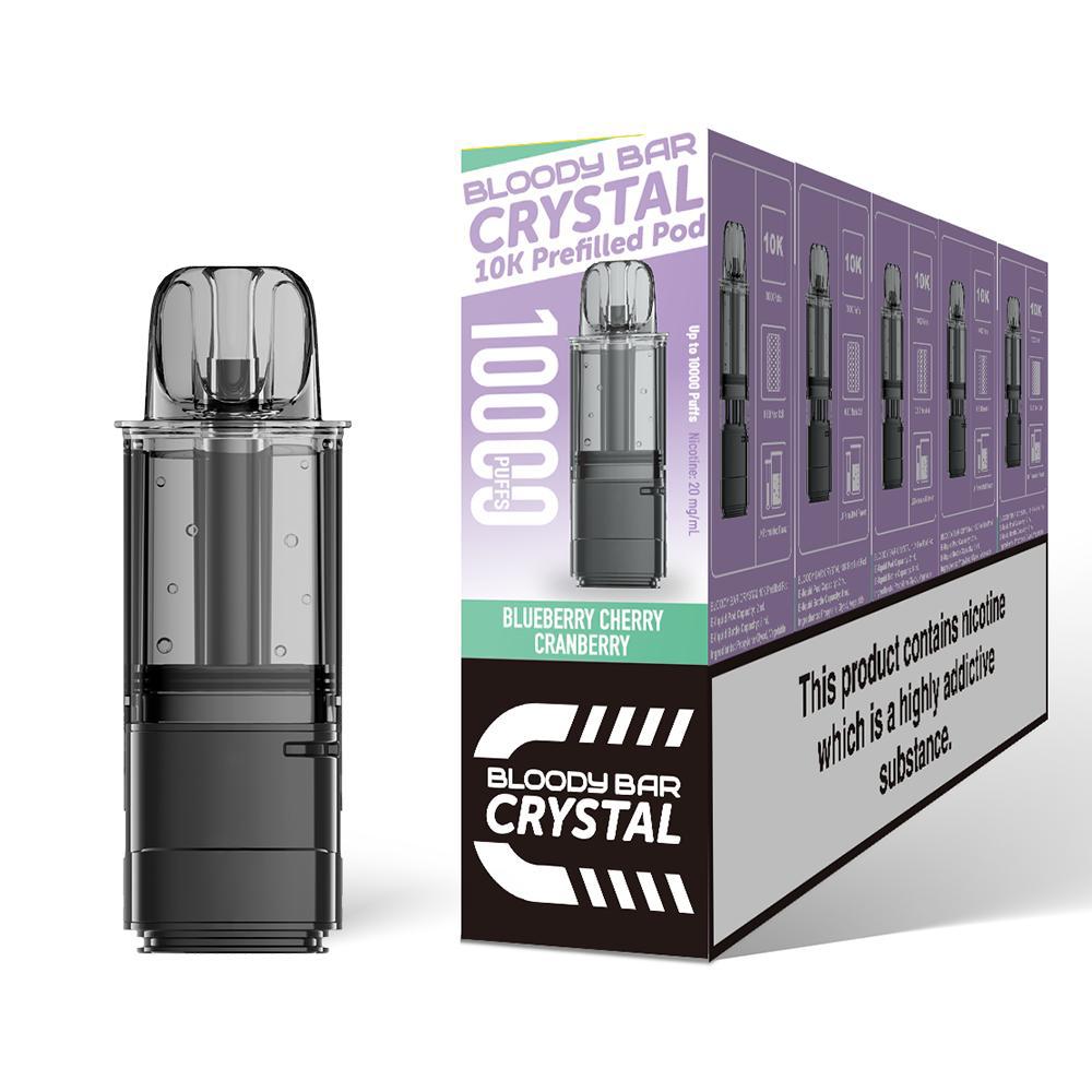 Bloody Bar Crystal 10K Pre - Filled Pods - Eliquid Base - Blueberry Cherry Cranberry