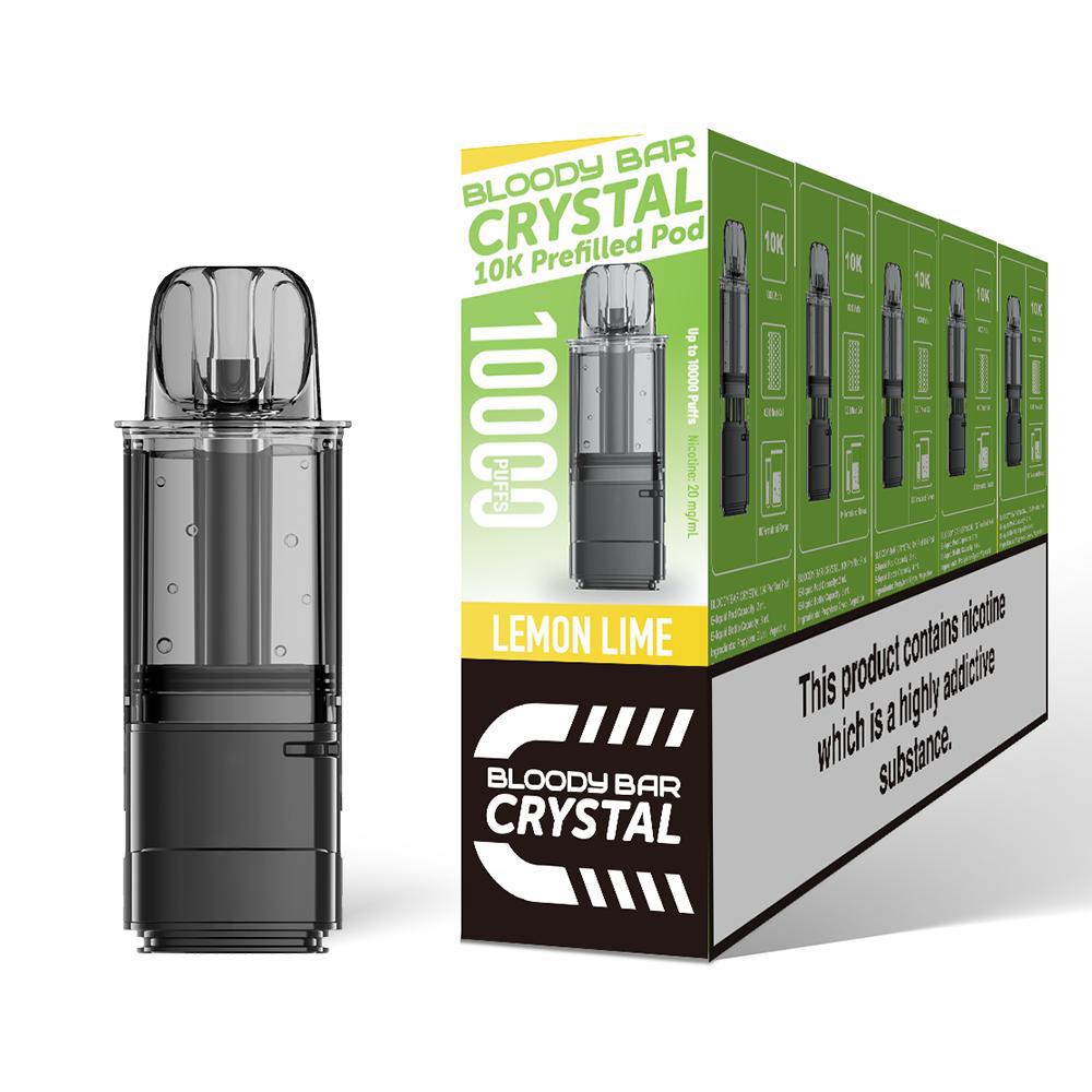 Bloody Bar Crystal 10K Pre - Filled Pods - Eliquid Base - Lemon Lime