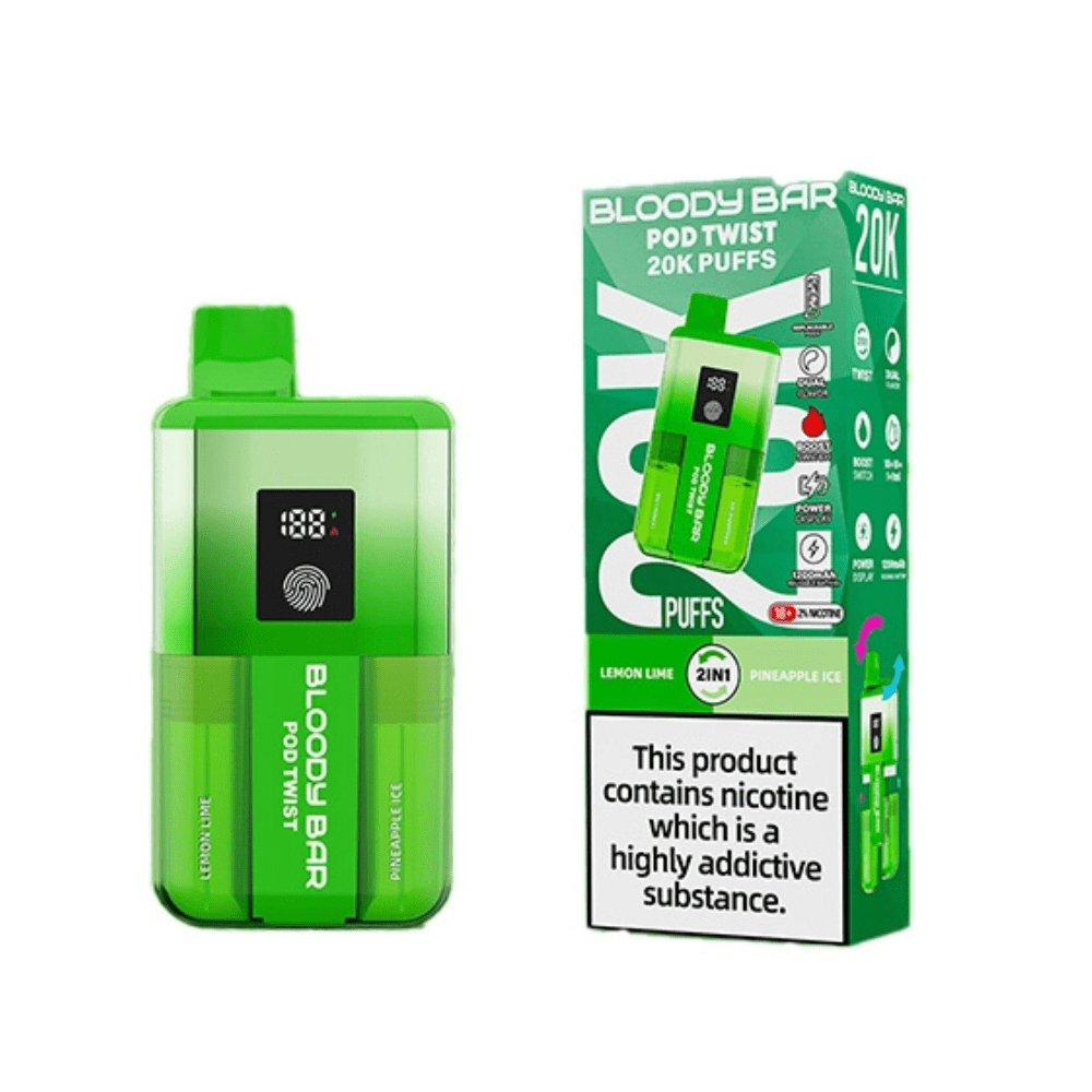 Bloody Bar Pod Twist 20K Prefilled Pod Kit - Eliquid Base - Lemon Lime/Pineapple Ice