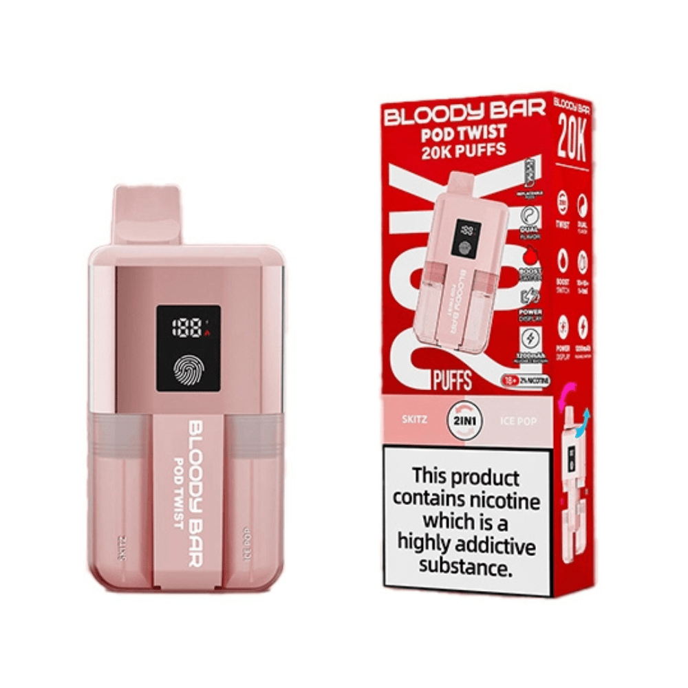 Bloody Bar Pod Twist 20K Prefilled Pod Kit - Eliquid Base - Skitz/Ice Pop