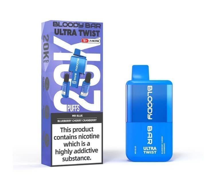 Bloody Bar Ultra Twist 20000 Disposable Vape Device  - Blueberry Cherry Cranberry / Mr. Blue