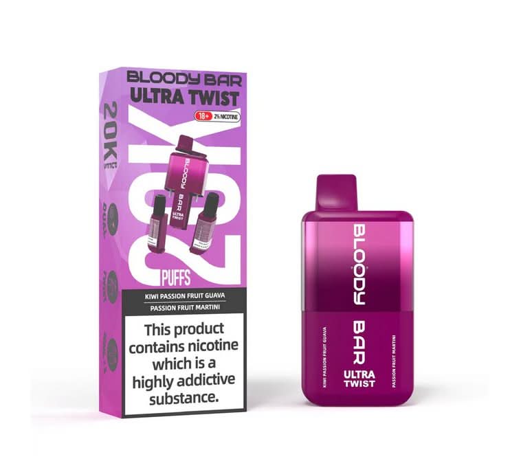 Bloody Bar Ultra Twist 20000 Disposable Vape Device  - Kiwi Passion Fruit Guava/Passion Fruit Martini