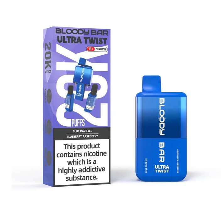Bloody Bar Ultra Twist 20000 Disposable Vape Device  - Blue Razz Ice / Blueberry Raspberry