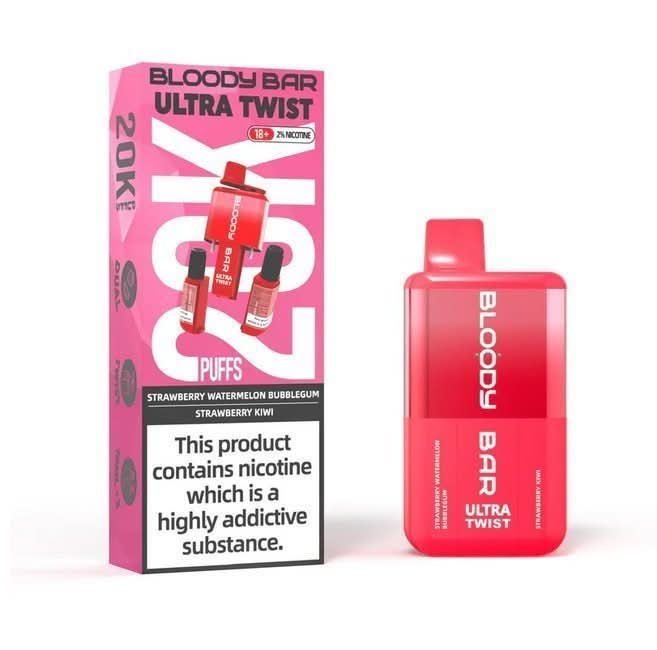 Bloody Bar Ultra Twist 20000 Disposable Vape   - Strawberry Watermelon Bubblegum/Strawberry Kiwi