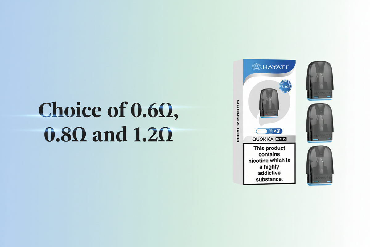 Choice of 0.6Ω, 0.8Ω and 1.2Ω