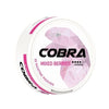 Cobra Nicotine Pouches Mixed Berries in a round can, delivering a fruity blend of wild berries with strong nicotine in a smooth, tobacco-free pouch.