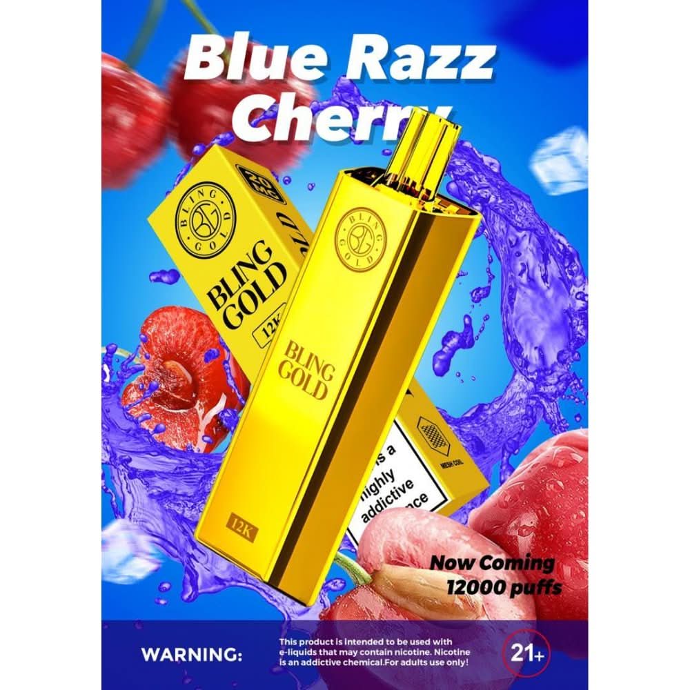 Crystal Bling Gold 12000 Puffs Disposable Vape Device - Eliquid Base - Banana Ice