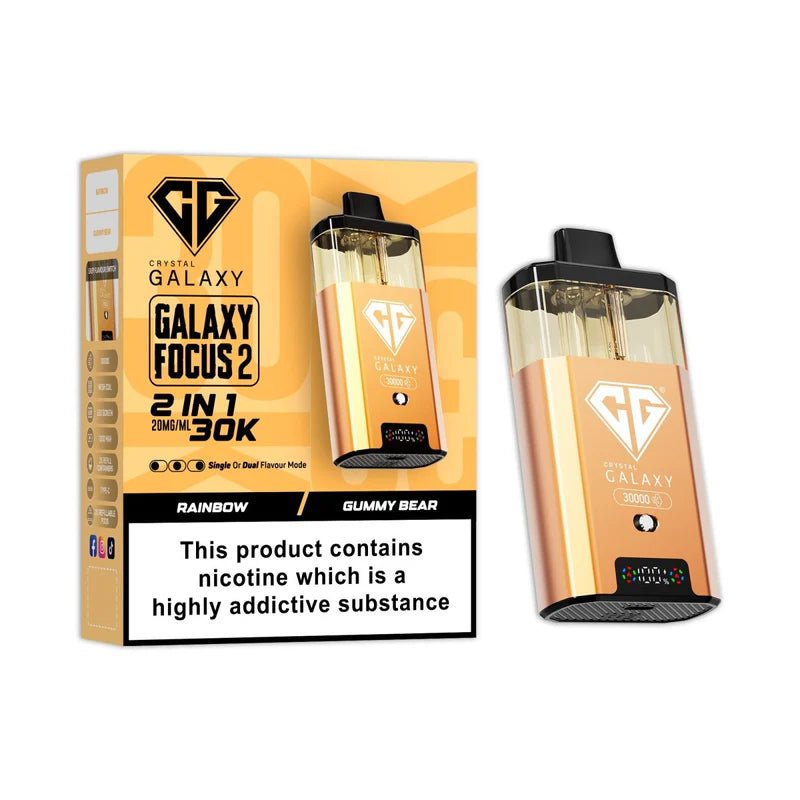 Crystal Galaxy Focus 2 30K Disposable Vape Device - Eliquid Base - Rainbow / Gummy Bear