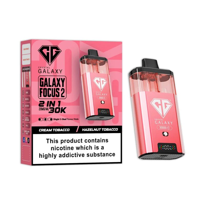 Crystal Galaxy Focus 2 30K Disposable Vape Device - Eliquid Base - Cream Tobacco / Hazelnut Tobacco