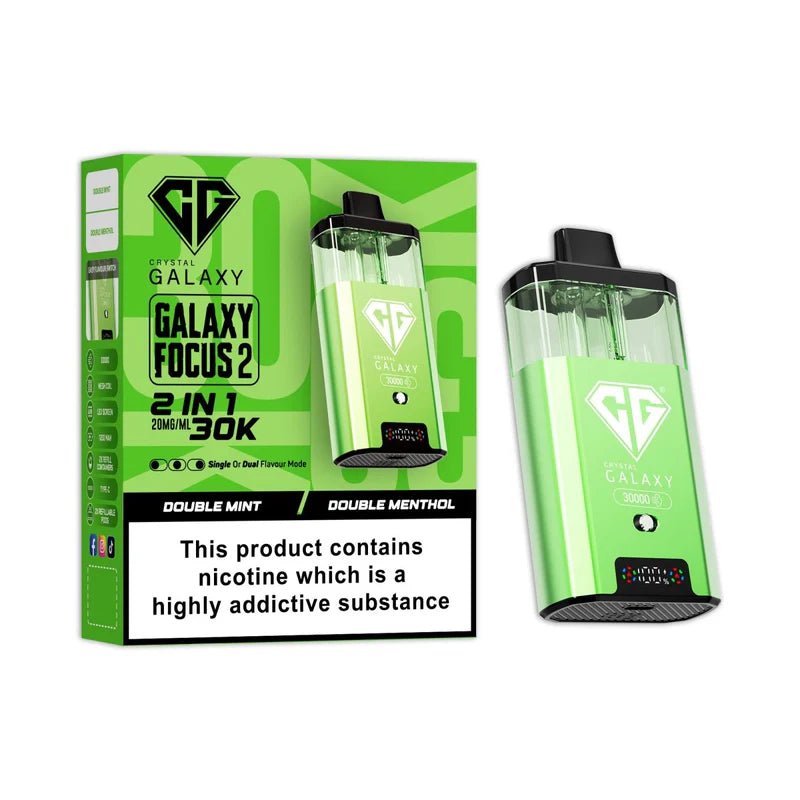 Crystal Galaxy Focus 2 30K Disposable Vape Device - Eliquid Base - Double Mint / Double Menthol