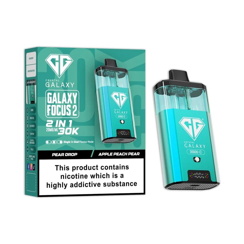 Crystal Galaxy Focus 2 30K Disposable Vape Device - Eliquid Base - Pear Drop / Apple Peach Pear