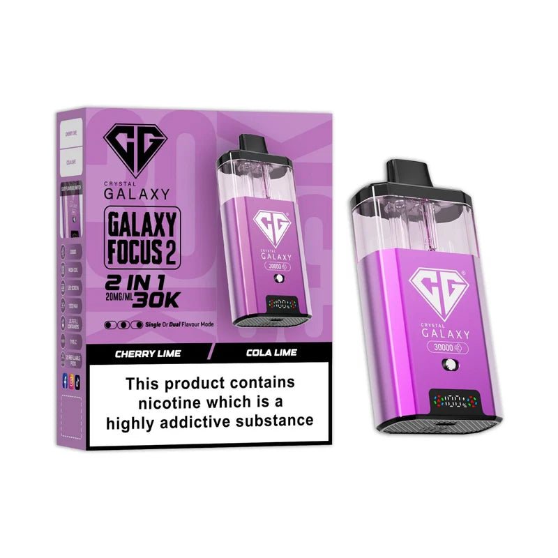 Crystal Galaxy Focus 2 30K Disposable Vape Device - Eliquid Base - Cherry Lime / Cola Lime