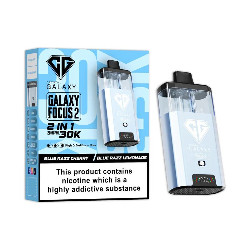 Crystal Galaxy Focus 2 30K Disposable Vape Device - Eliquid Base - Blue Razz Cherry / Blue Razz Lemonade