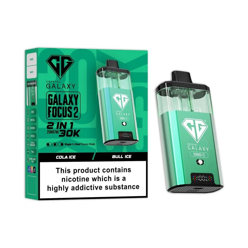 Crystal Galaxy Focus 2 30K Disposable Vape Device - Eliquid Base - Cola Ice / Bull Ice