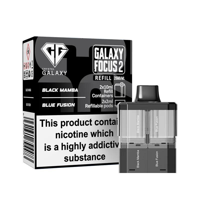 Crystal Galaxy Focus 2 Prefilled Pods - Eliquid Base - Black Mamba / Blue Fusion