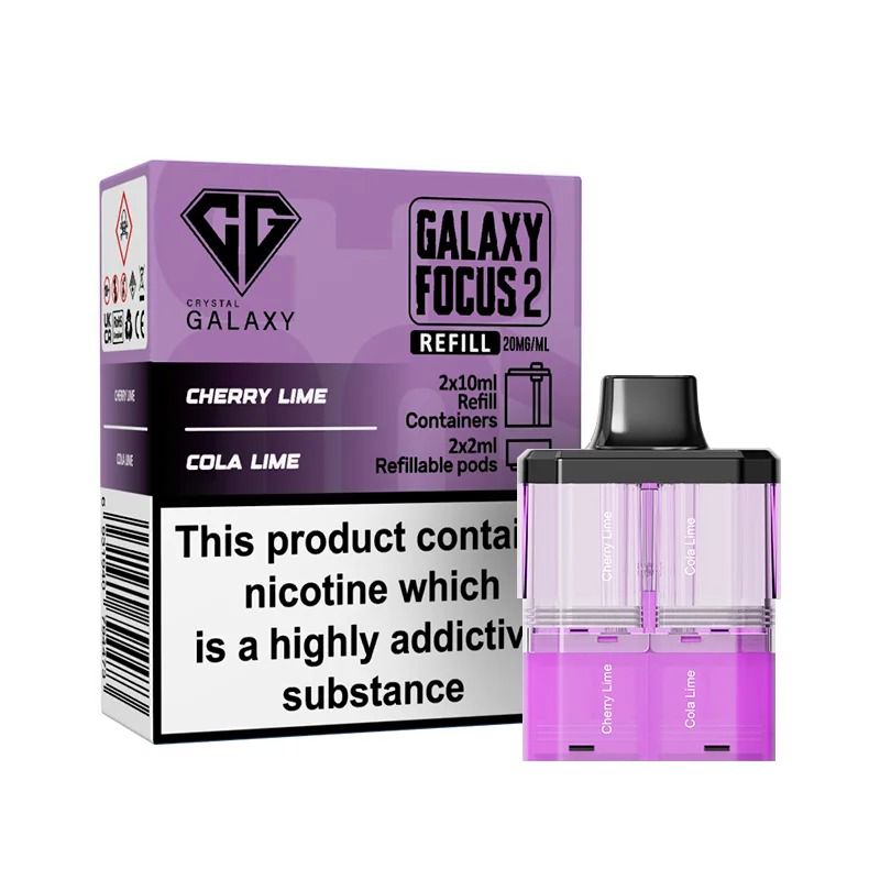 Crystal Galaxy Focus 2 Prefilled Pods - Eliquid Base - Cherry Lime / Cola Lime
