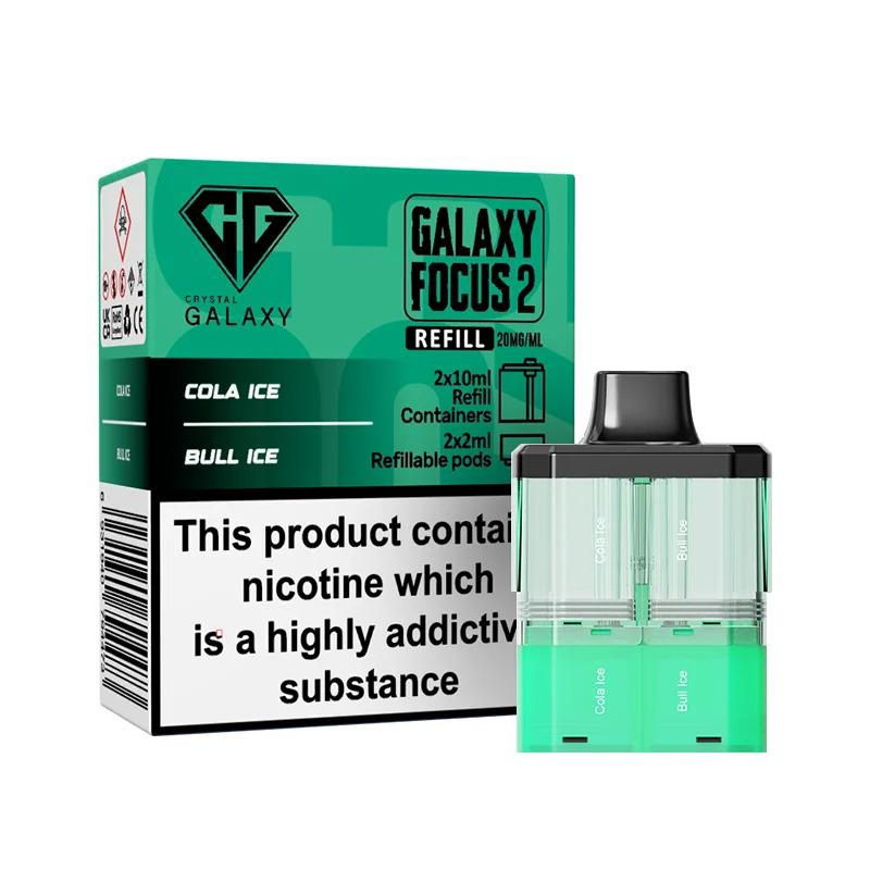 Crystal Galaxy Focus 2 Prefilled Pods - Eliquid Base - Cola Ice / Bull Ice
