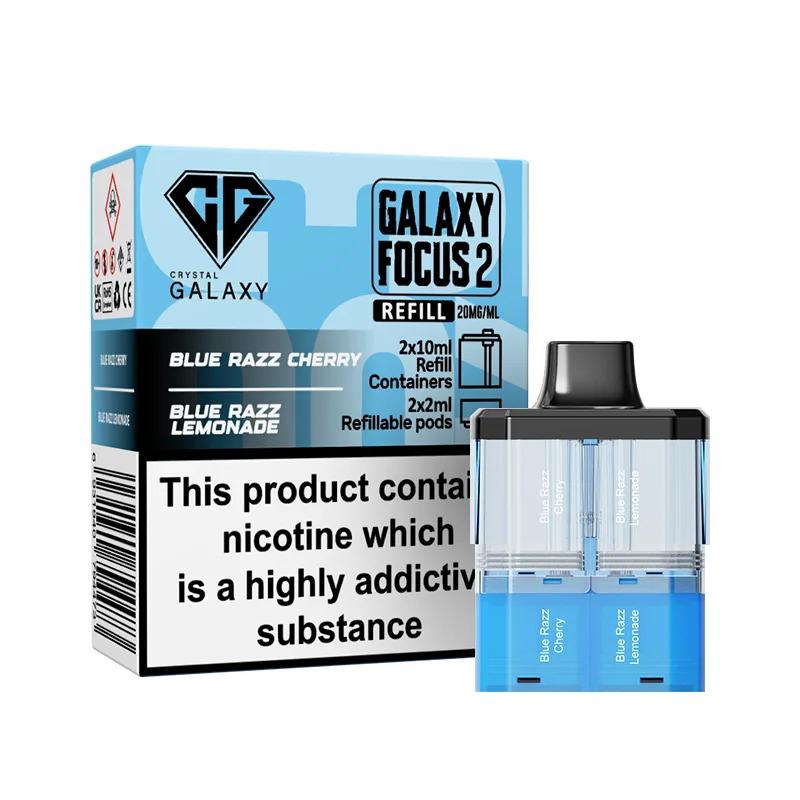 Crystal Galaxy Focus 2 Prefilled Pods - Eliquid Base - Blue Razz Cherry / Blue Razz Lemonade