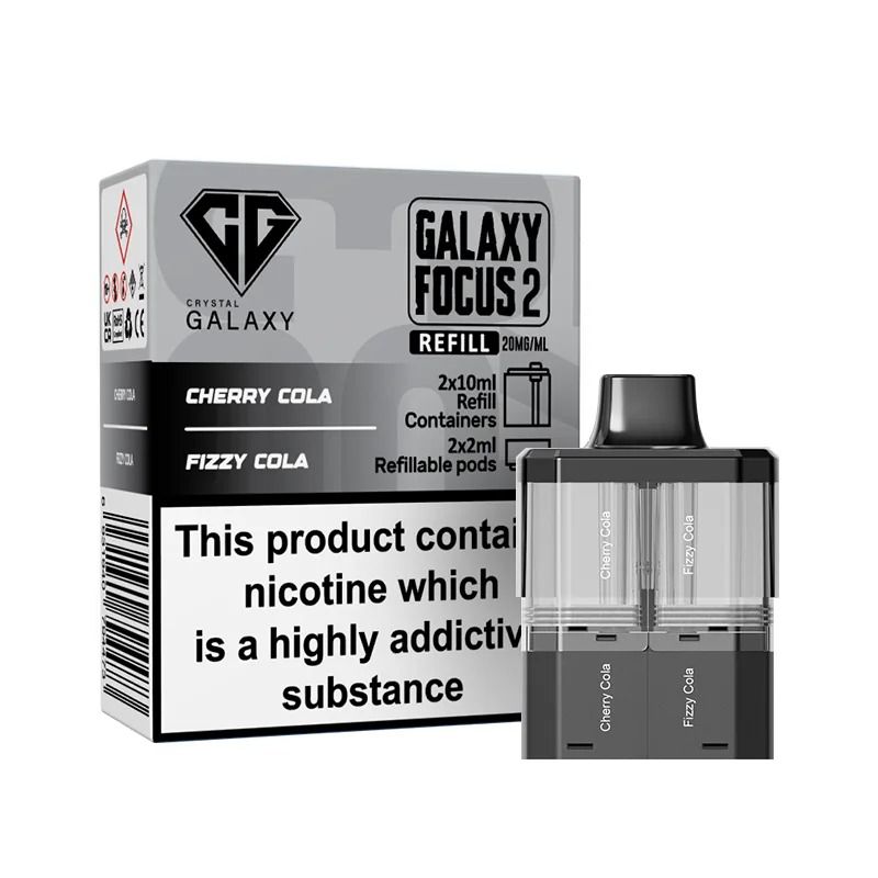 Crystal Galaxy Focus 2 Prefilled Pods - Eliquid Base - Cherry Cola / Fizzy Cola