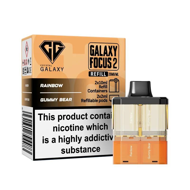 Crystal Galaxy Focus 2 Prefilled Pods - Eliquid Base - Rainbow / Gummy Bear