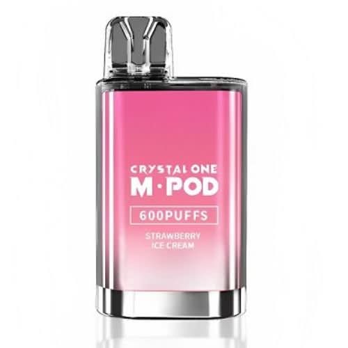 Crystal One 600 M. Pod Disposable Vape  Device 20MG  - Strawberry Ice Cream