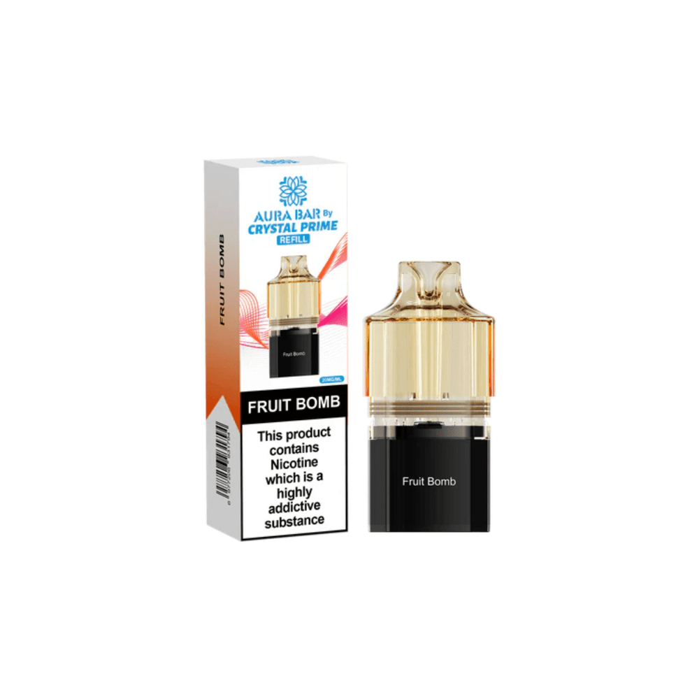 Crystal Prime Aura Bar 10K Prefilled Pods - Eliquid Base - Fruit Bomb