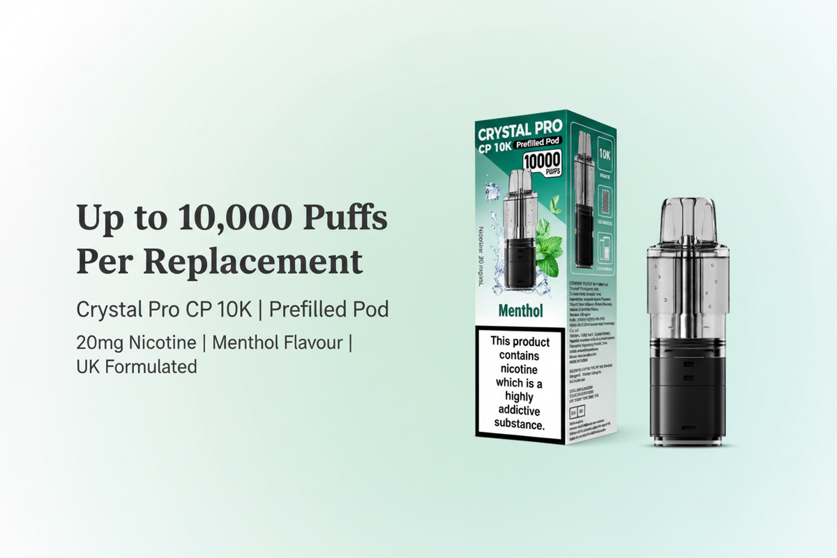 Up to 10,000 Puffs Per Replacement