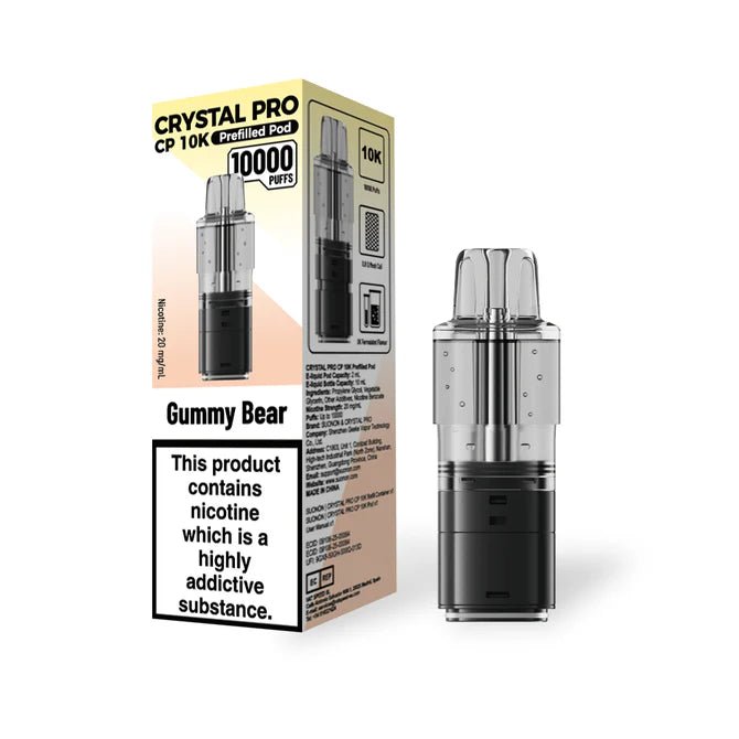 Crystal Pro CP 10K Prefilled Pods - Eliquid Base - Gummy Bear
