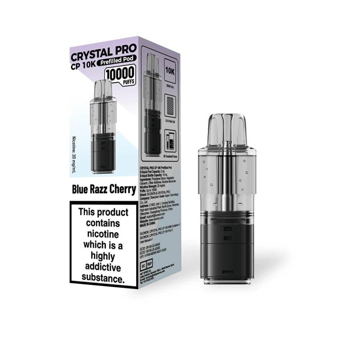 Crystal Pro CP 10K Prefilled Pods - Eliquid Base - Blue Razz Cherry