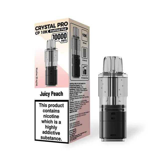 Crystal Pro CP 10K Prefilled Pods - Eliquid Base - Juicy Peach